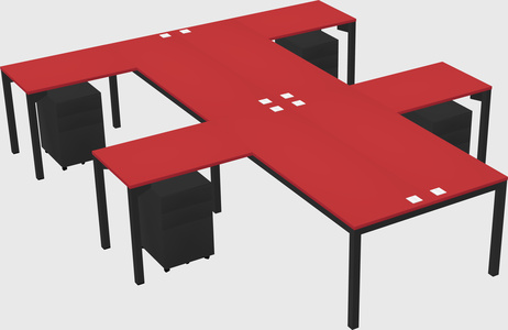 Shared l-shaped desk