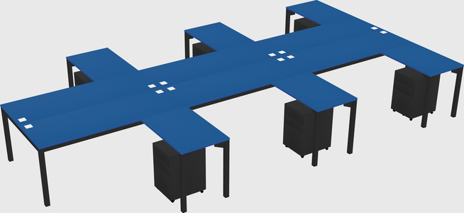 Shared l-shaped desk