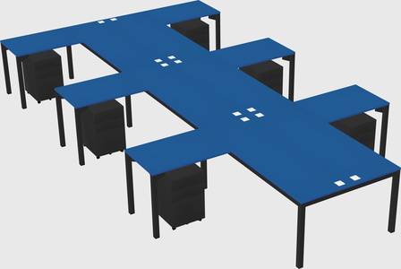 Shared l-shaped desk