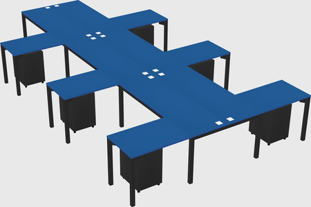 Shared l-shaped desk