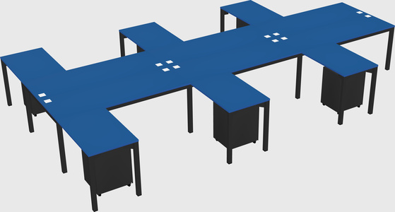Shared l-shaped desk