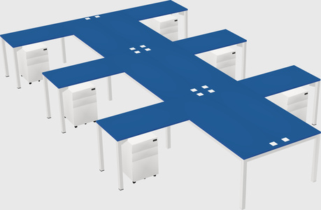 Shared l-shaped desk
