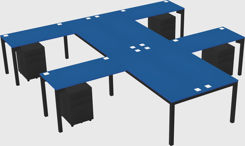 Shared l-shaped desk