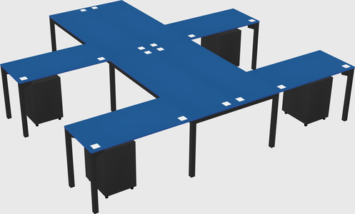 Shared l-shaped desk