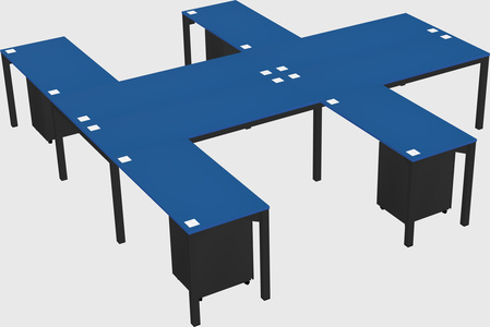 Shared l-shaped desk