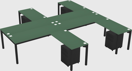 Shared l-shaped desk