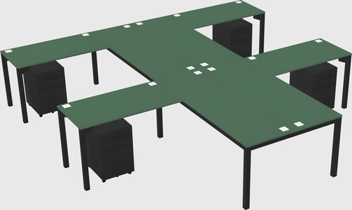 Shared l-shaped desk