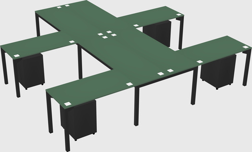 Shared l-shaped desk