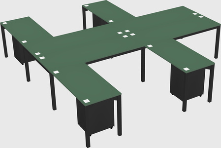 Shared l-shaped desk