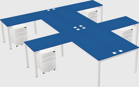 Shared l-shaped desk