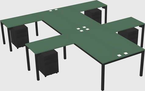 Shared l-shaped desk