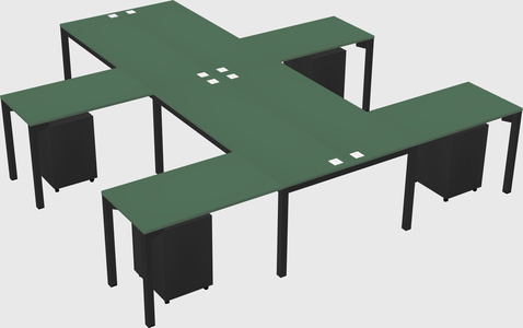 Shared l-shaped desk