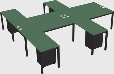 Shared l-shaped desk