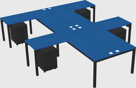 Shared l-shaped desk