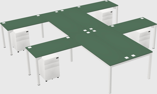 Shared l-shaped desk