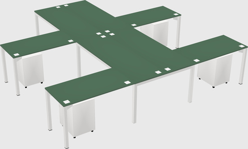 Shared l-shaped desk