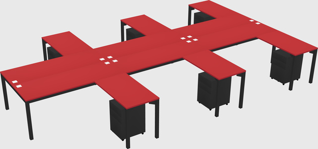 Shared l-shaped desk