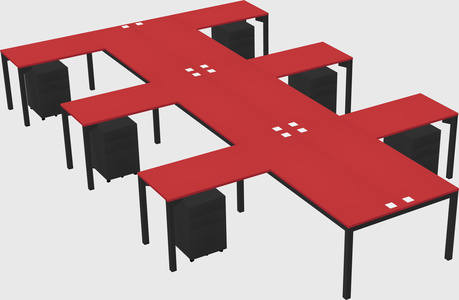 Shared l-shaped desk