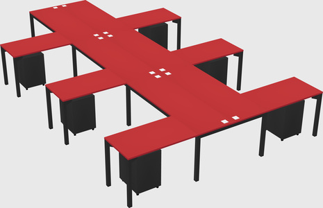 Shared l-shaped desk