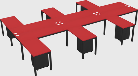 Shared l-shaped desk