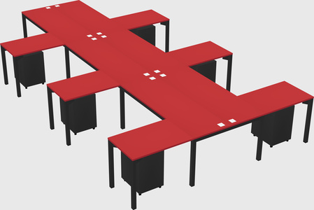 Shared l-shaped desk