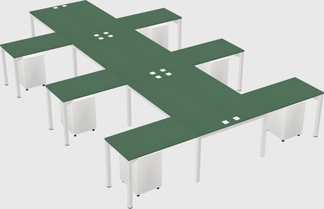 Shared l-shaped desk