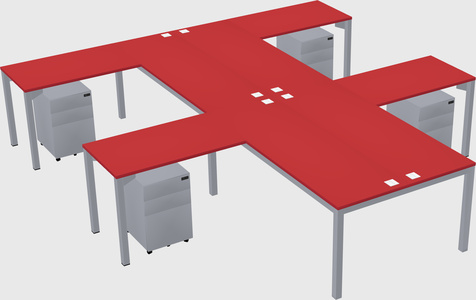 Shared l-shaped desk