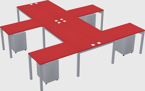 Shared l-shaped desk