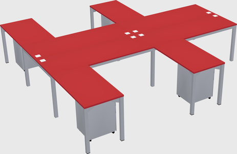 Shared l-shaped desk