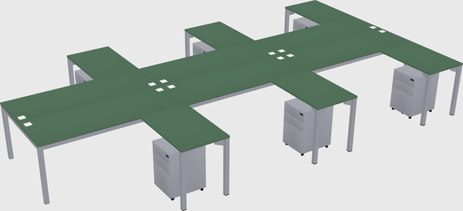 Shared l-shaped desk