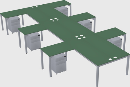 Shared l-shaped desk