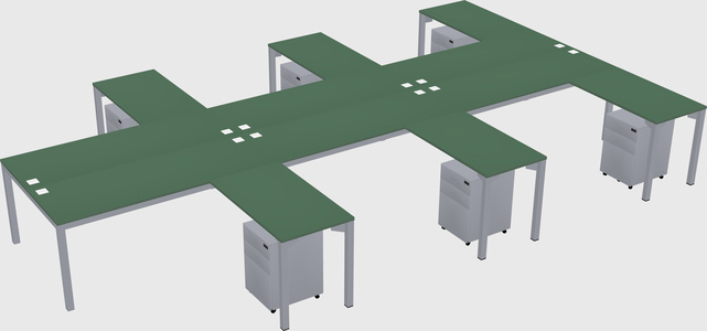 Shared l-shaped desk