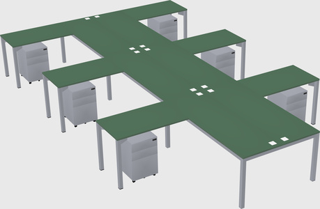 Shared l-shaped desk