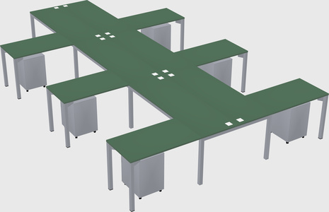 Shared l-shaped desk