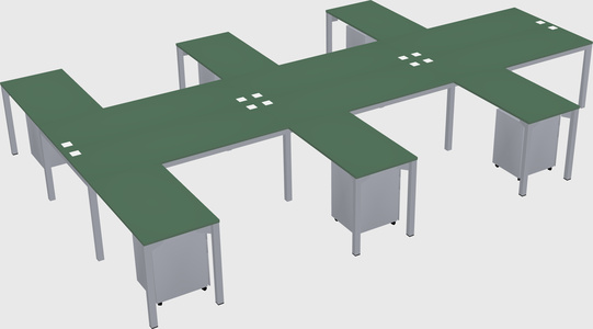 Shared l-shaped desk