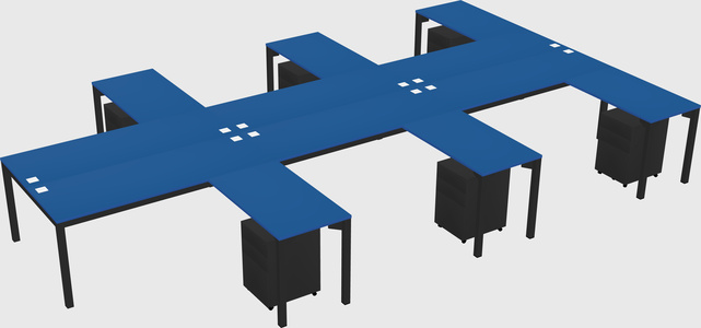 Shared l-shaped desk