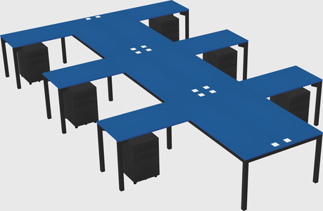 Shared l-shaped desk