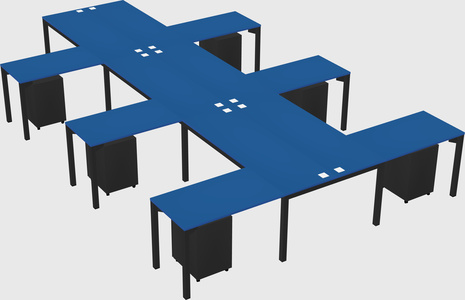 Shared l-shaped desk