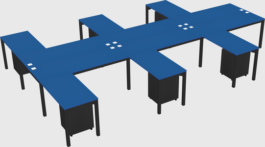 Shared l-shaped desk