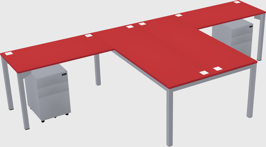 Shared l-shaped desk