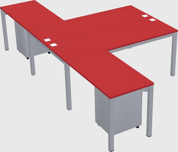 Shared l-shaped desk