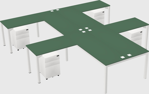 Shared l-shaped desk