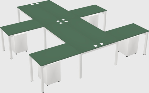 Shared l-shaped desk