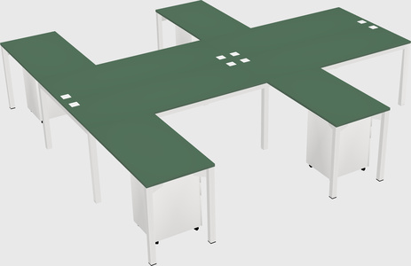 Shared l-shaped desk