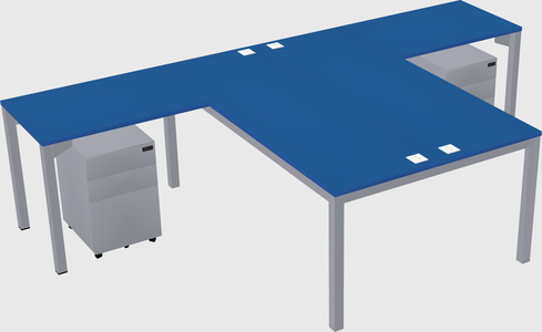 Shared l-shaped desk