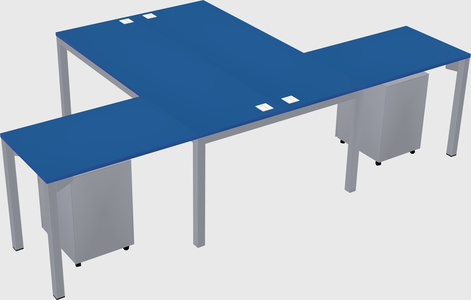 Shared l-shaped desk