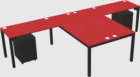 Shared l-shaped desk