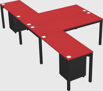 Shared l-shaped desk
