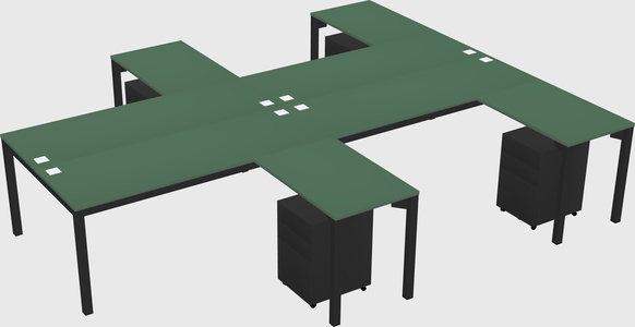 Shared l-shaped desk