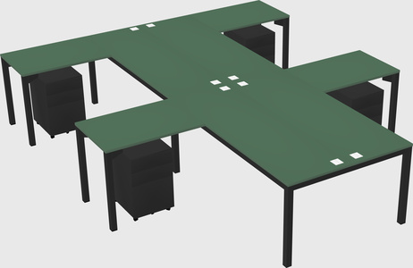 Shared l-shaped desk